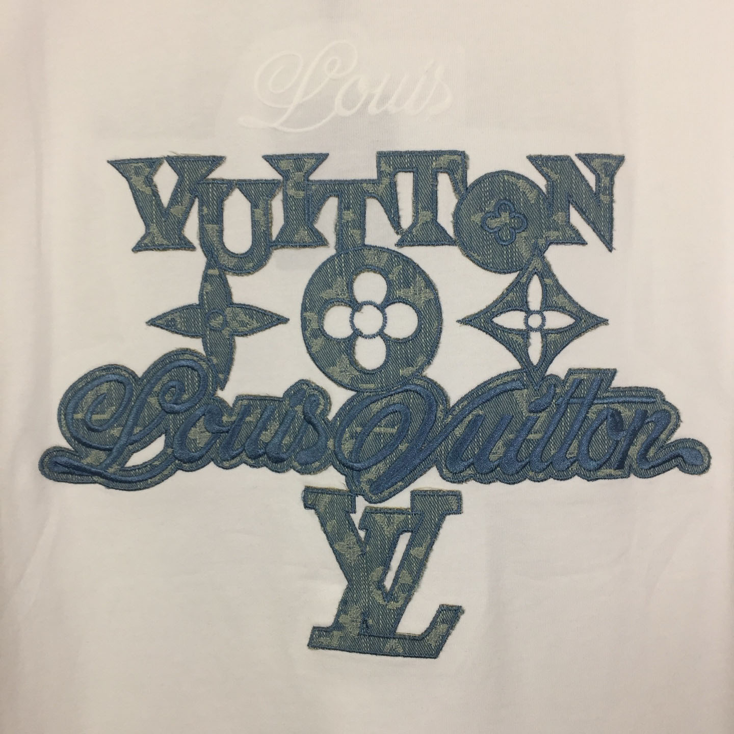 Louis Vuitton Cotton Embroidered Letter T-Shirt - DesignerGu