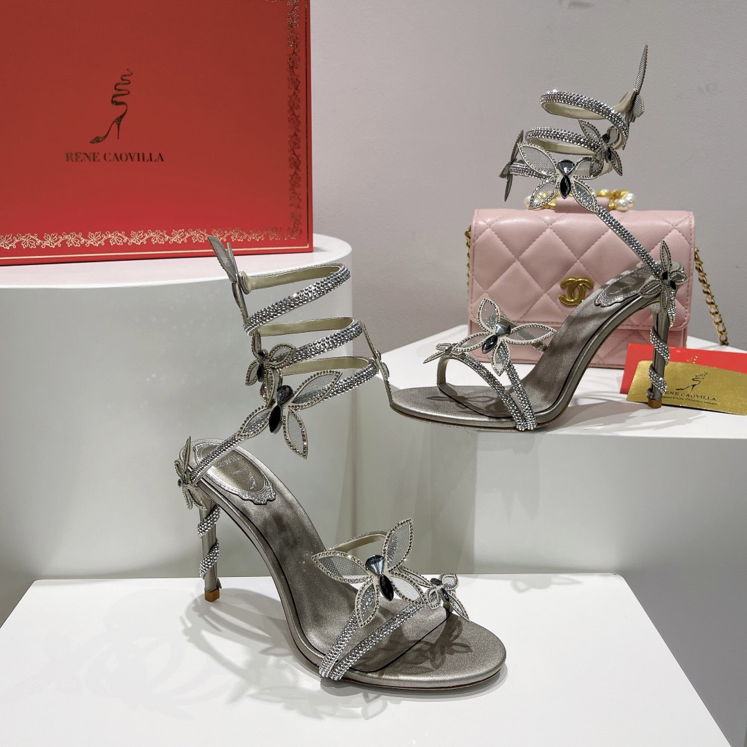 Rene Caovilla Embellished Margot Sandals - DesignerGu