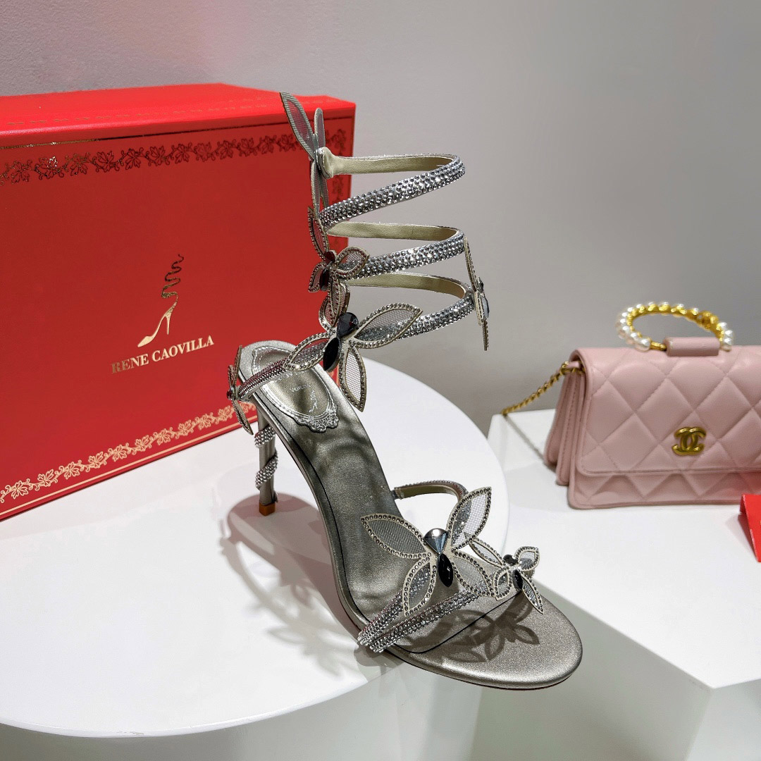 Rene Caovilla Embellished Margot Sandals - DesignerGu
