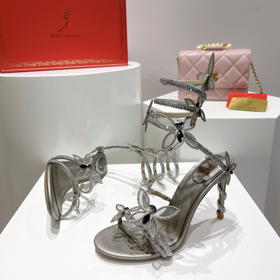 Rene Caovilla Embellished Margot Sandals - DesignerGu