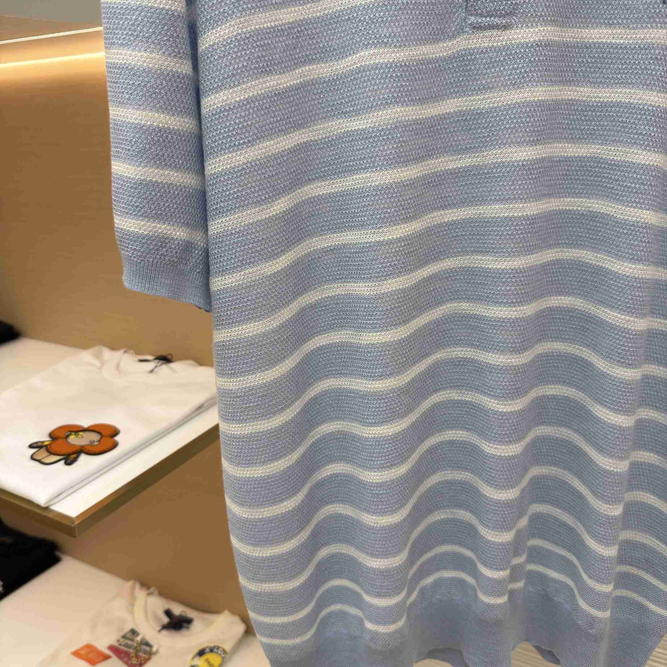 Ralph Lauren Striped Cotton-Linen Polo Sweater - DesignerGu