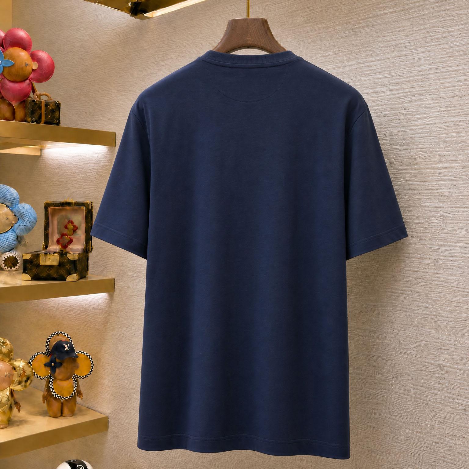 Fendi  Blue Cotton T-shirt - DesignerGu