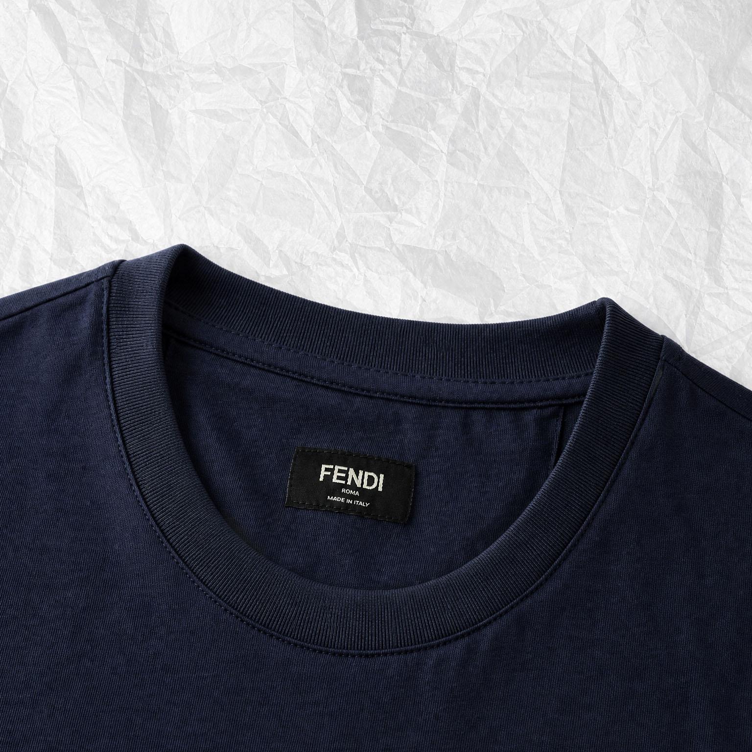 Fendi  Blue Cotton T-shirt - DesignerGu