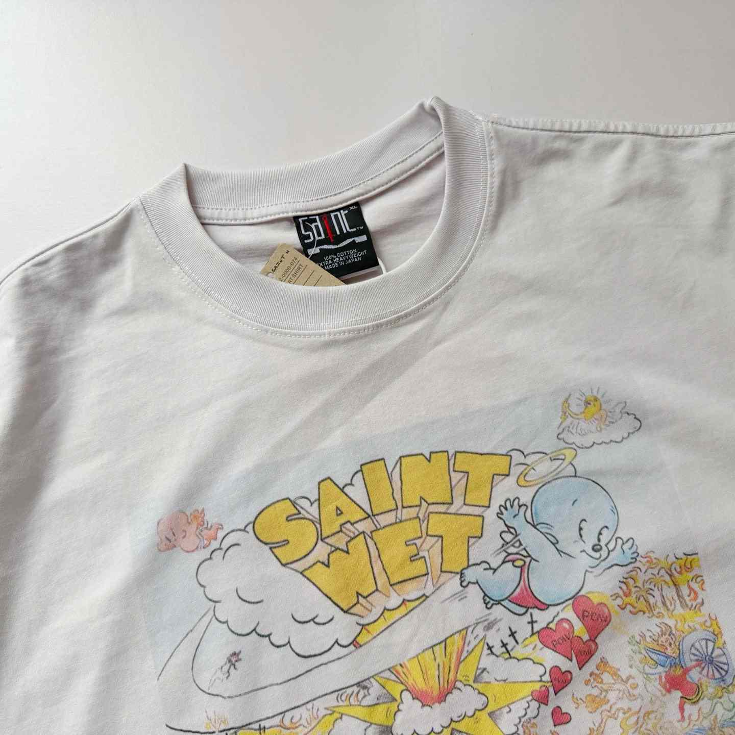 Saint Michael Saint Wet Short-Sleeve T-Shirt 'White' - DesignerGu