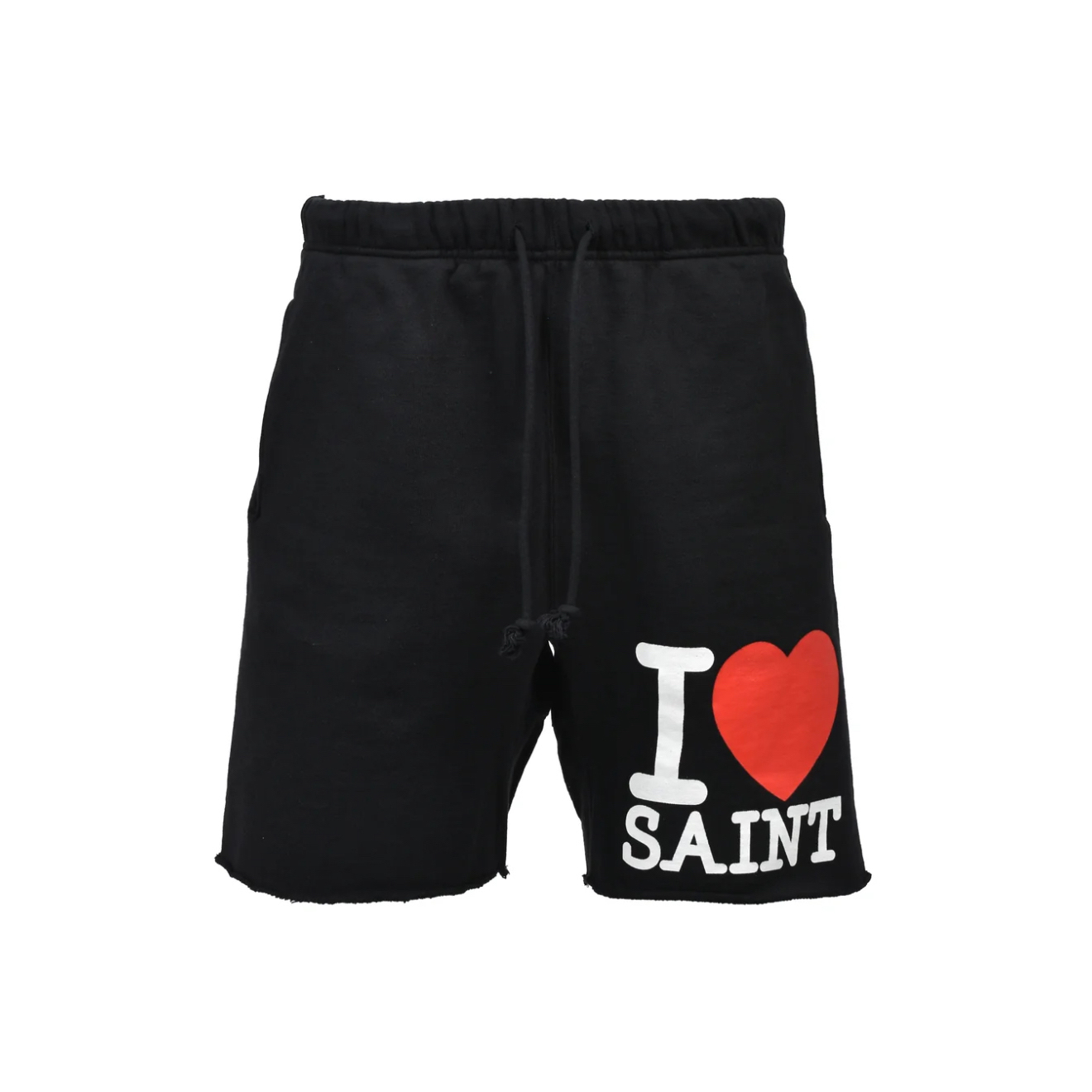 Saint Micheal Graphic-Print Raw-Hem Shorts - DesignerGu