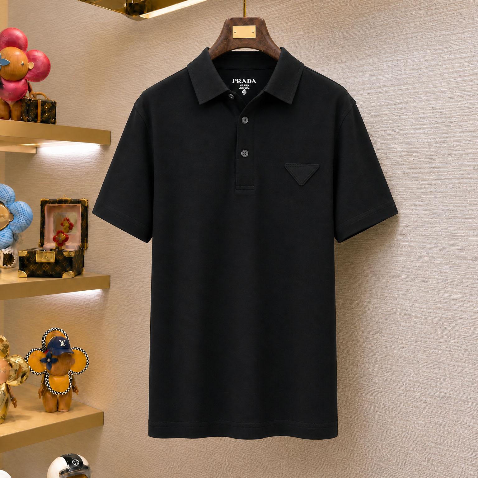 Prada Short-Sleeved Cotton Polo Shirt - DesignerGu