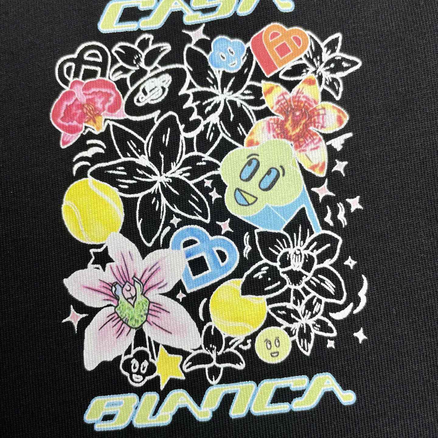 Casablanca Black Graffiti Short Sleeve T‑Shirt C1144 - DesignerGu
