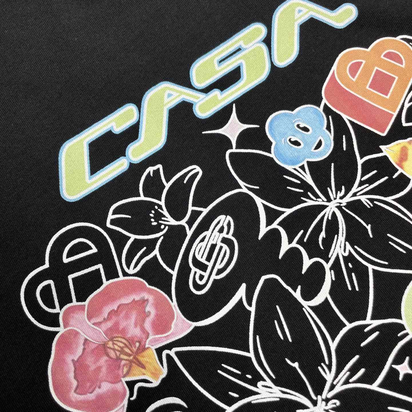 Casablanca Black Graffiti Short Sleeve T‑Shirt C1144 - DesignerGu
