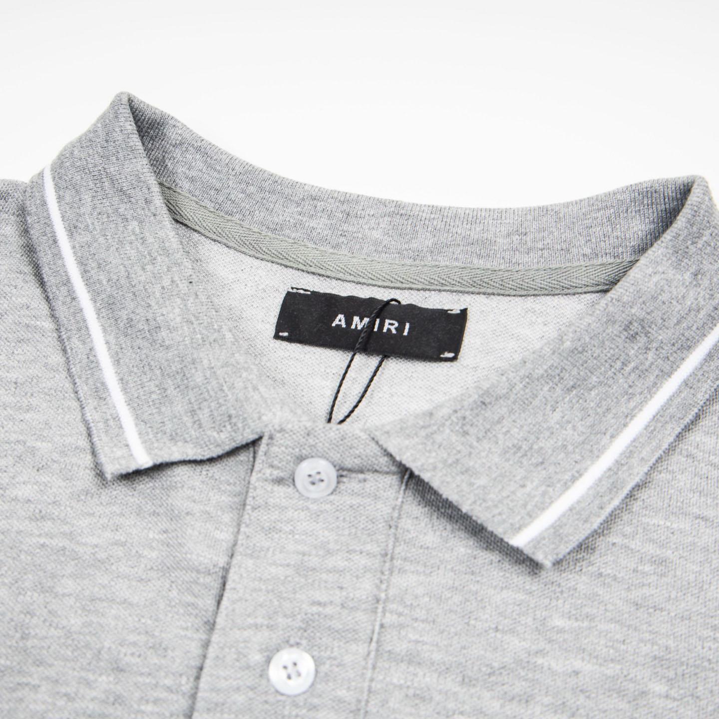 Amiri  Logo Embroidered Polo T-shirt - DesignerGu