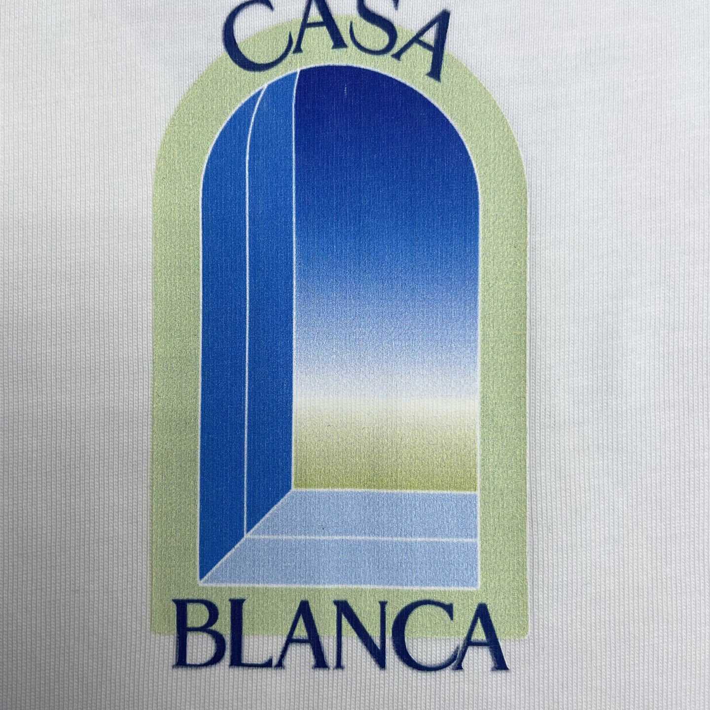Casablanca White & Lime Arches Short Sleeve T‑Shirt C1157 - DesignerGu