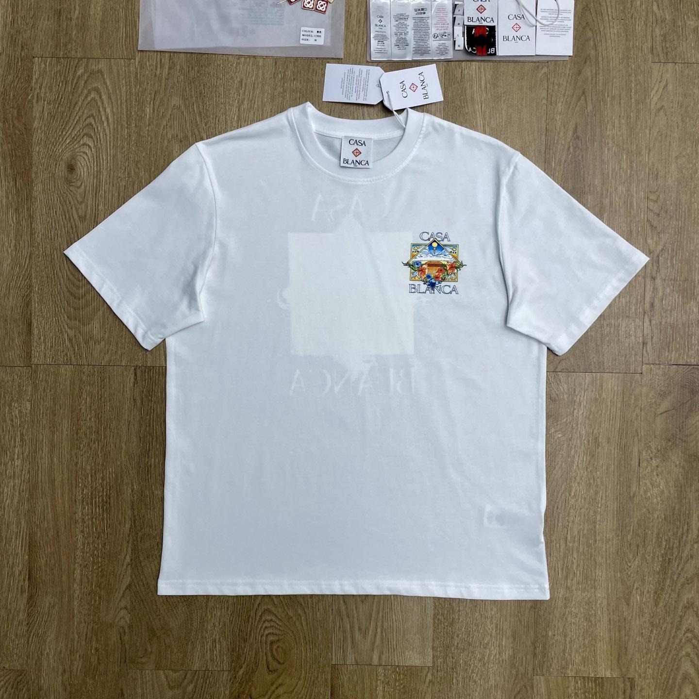 Casablanca Tennis Landscape Classic T-Shirt 'White' C1145 - DesignerGu