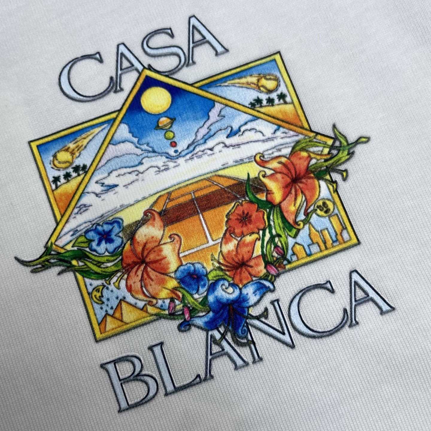 Casablanca Tennis Landscape Classic T-Shirt 'White' C1145 - DesignerGu