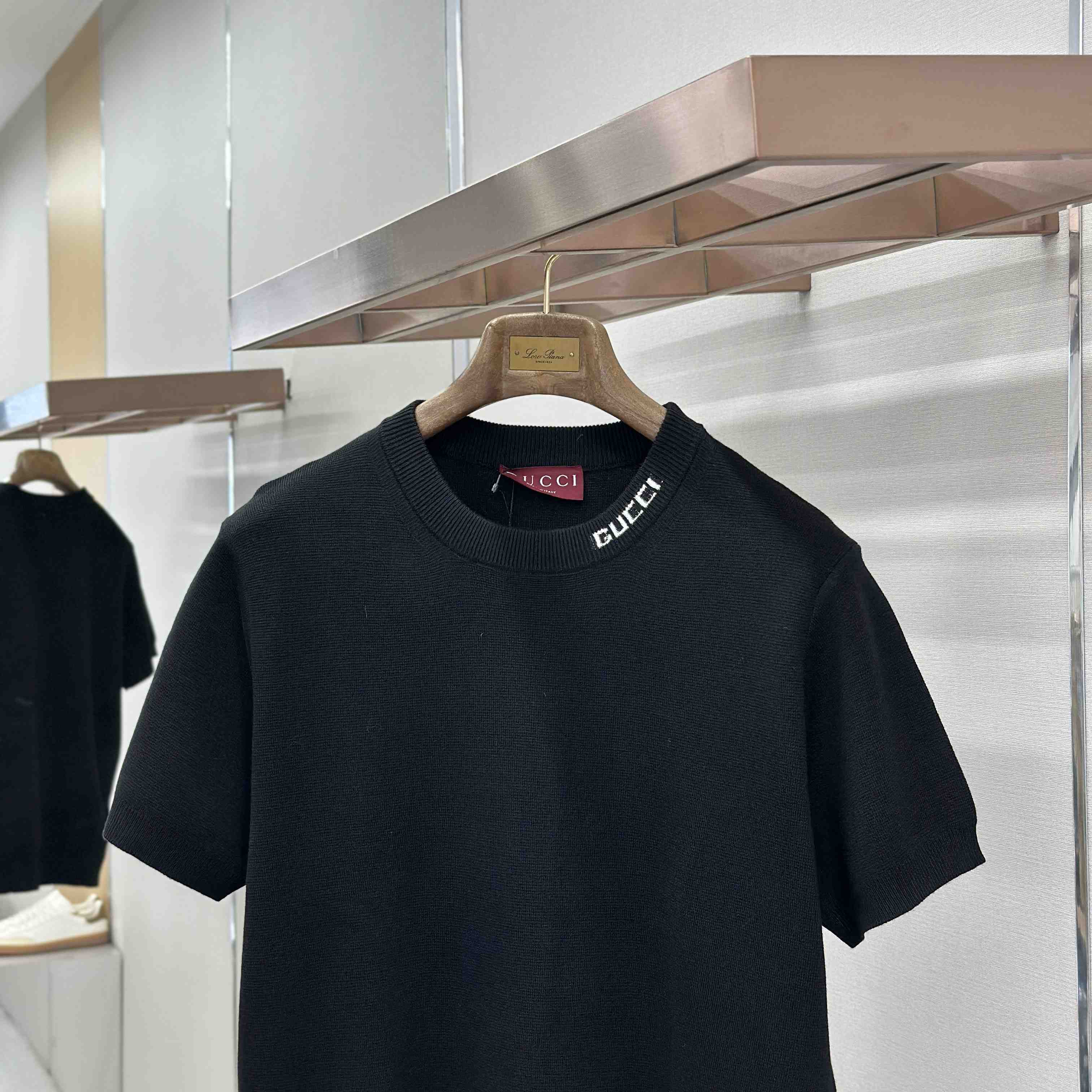 Gucci Silk Cotton Knit T-shirt With Intarsia - DesignerGu