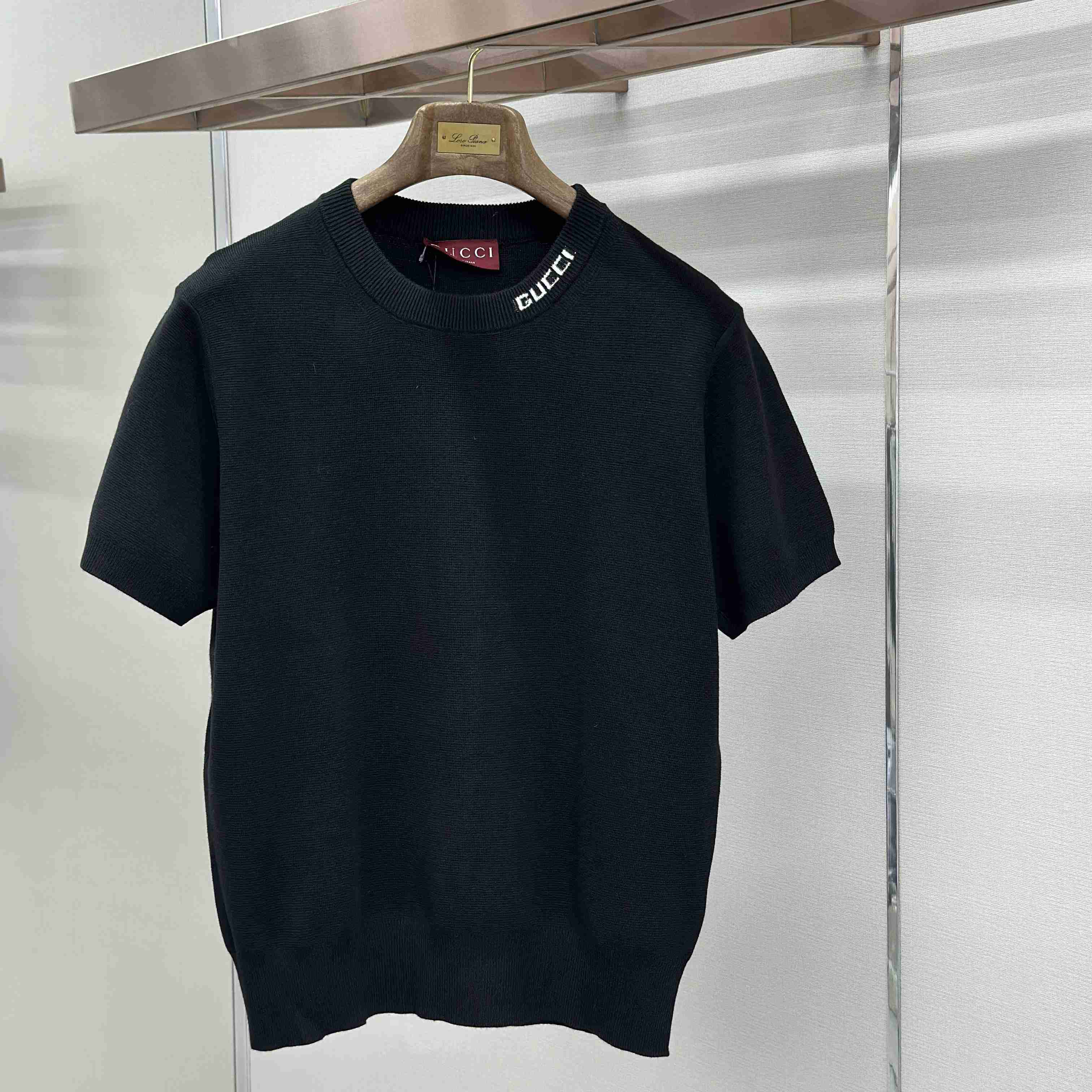 Gucci Silk Cotton Knit T-shirt With Intarsia - DesignerGu