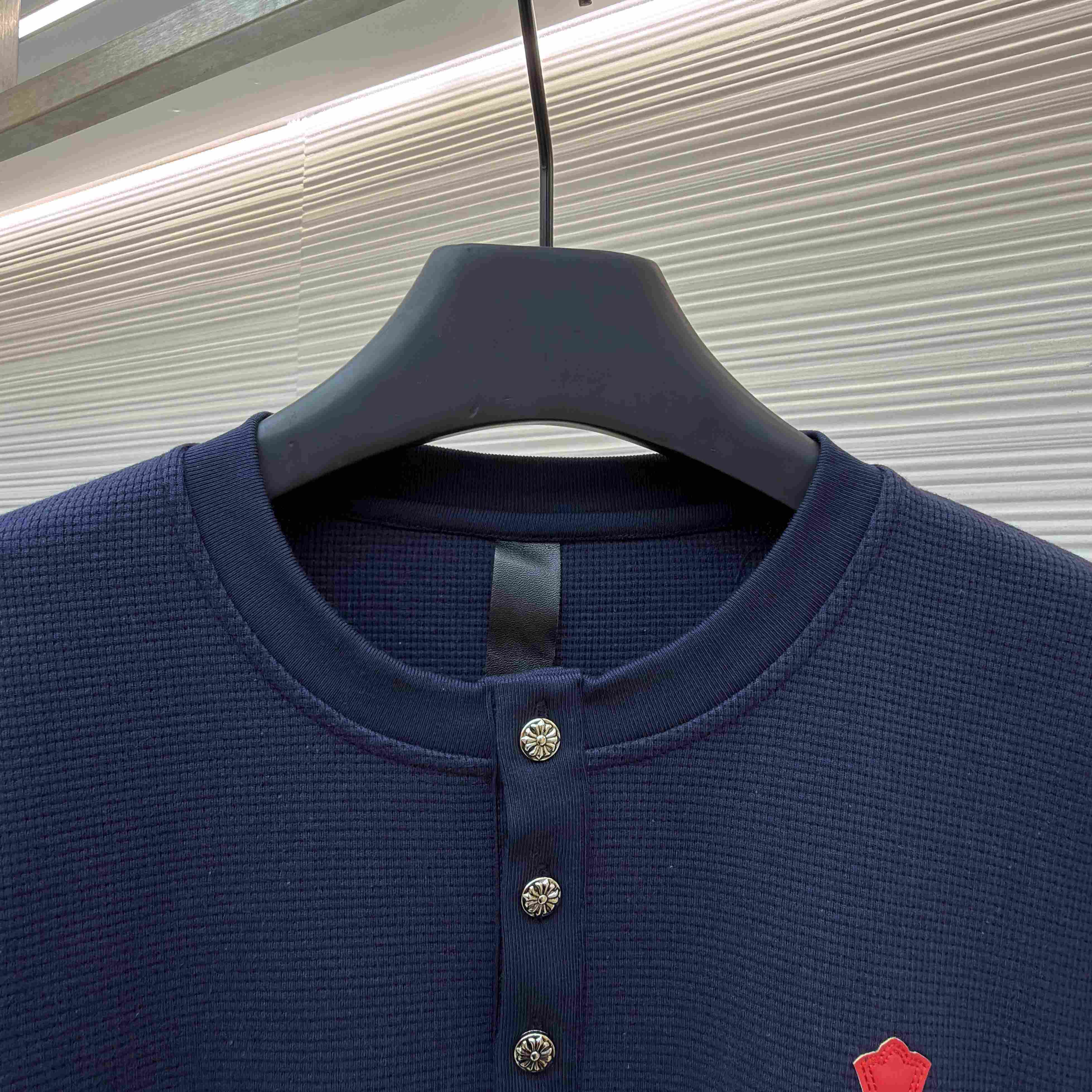 Chrome Hearts Waffle Henley Collar Long Sleeves - DesignerGu