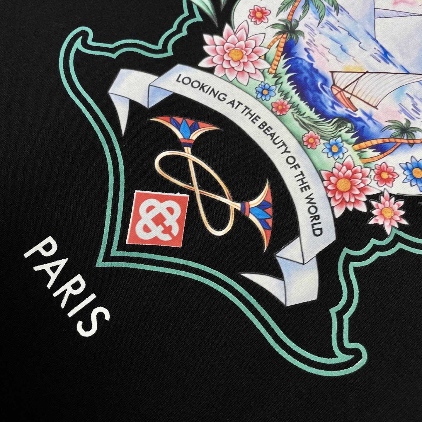 Casablanca Black Hotel Emblem Short Sleeve T‑Shirt C1169 - DesignerGu