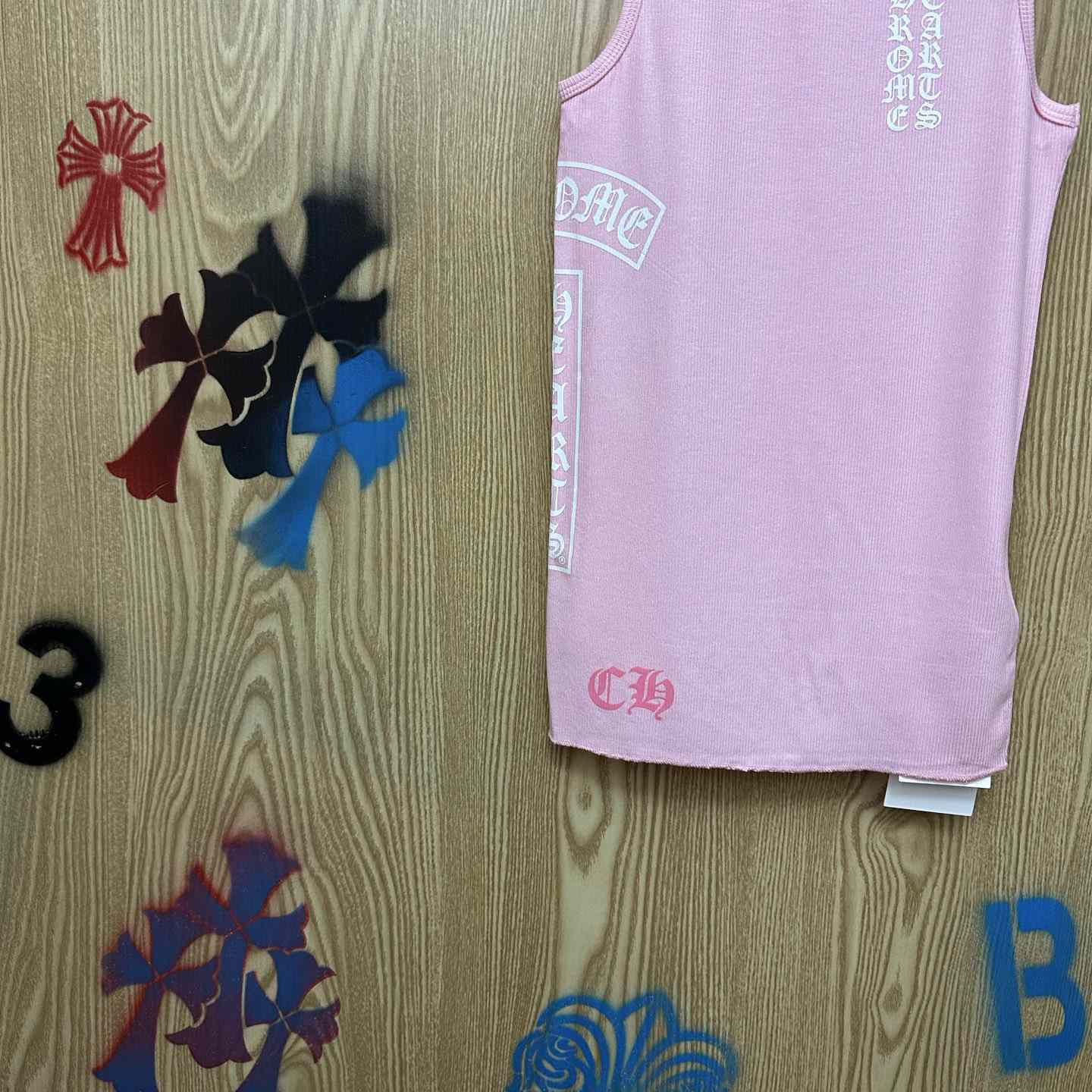 Chrome Hearts T Bar Rib Tank 'Pink' - DesignerGu