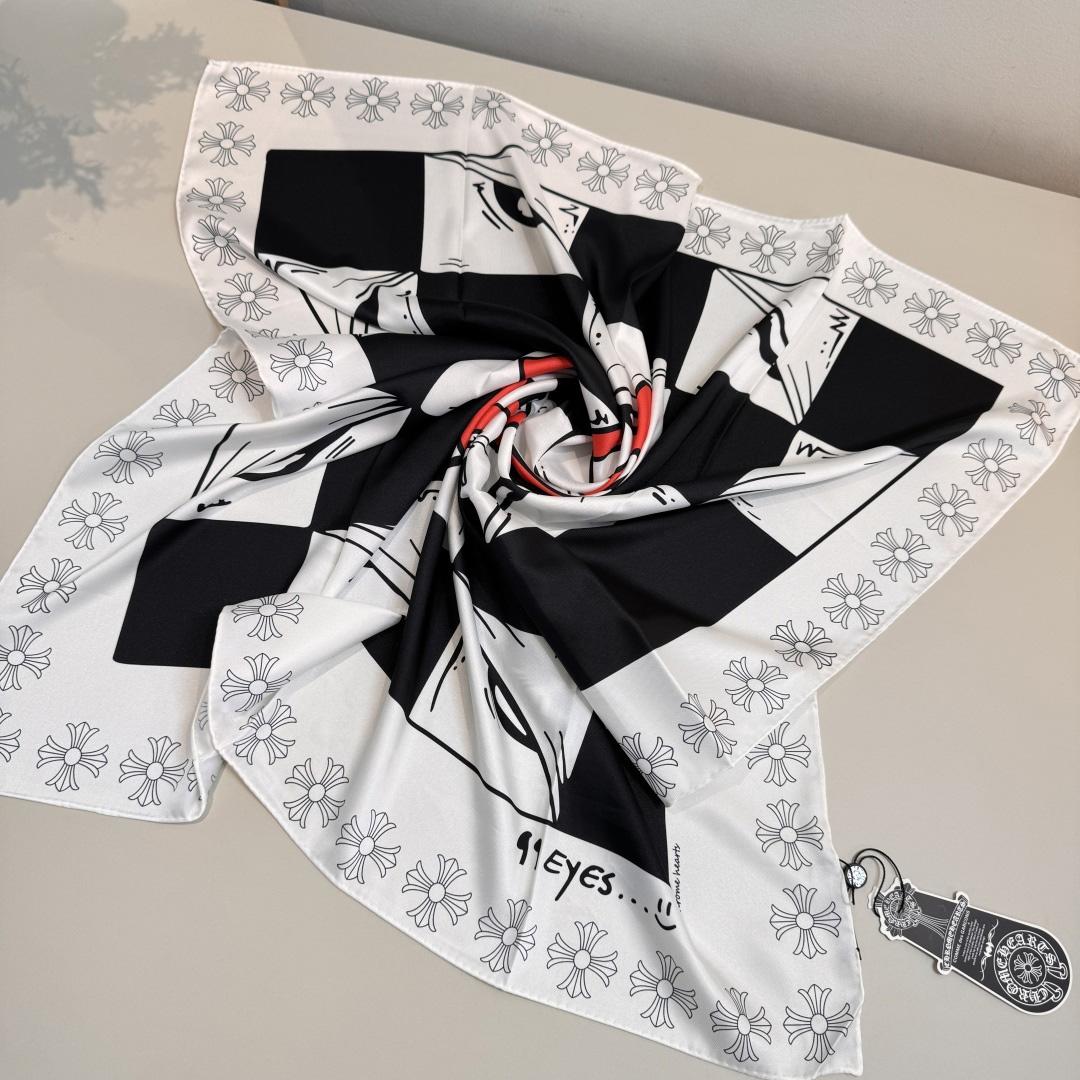 Chrome Heart Square Silk Scarf - DesignerGu