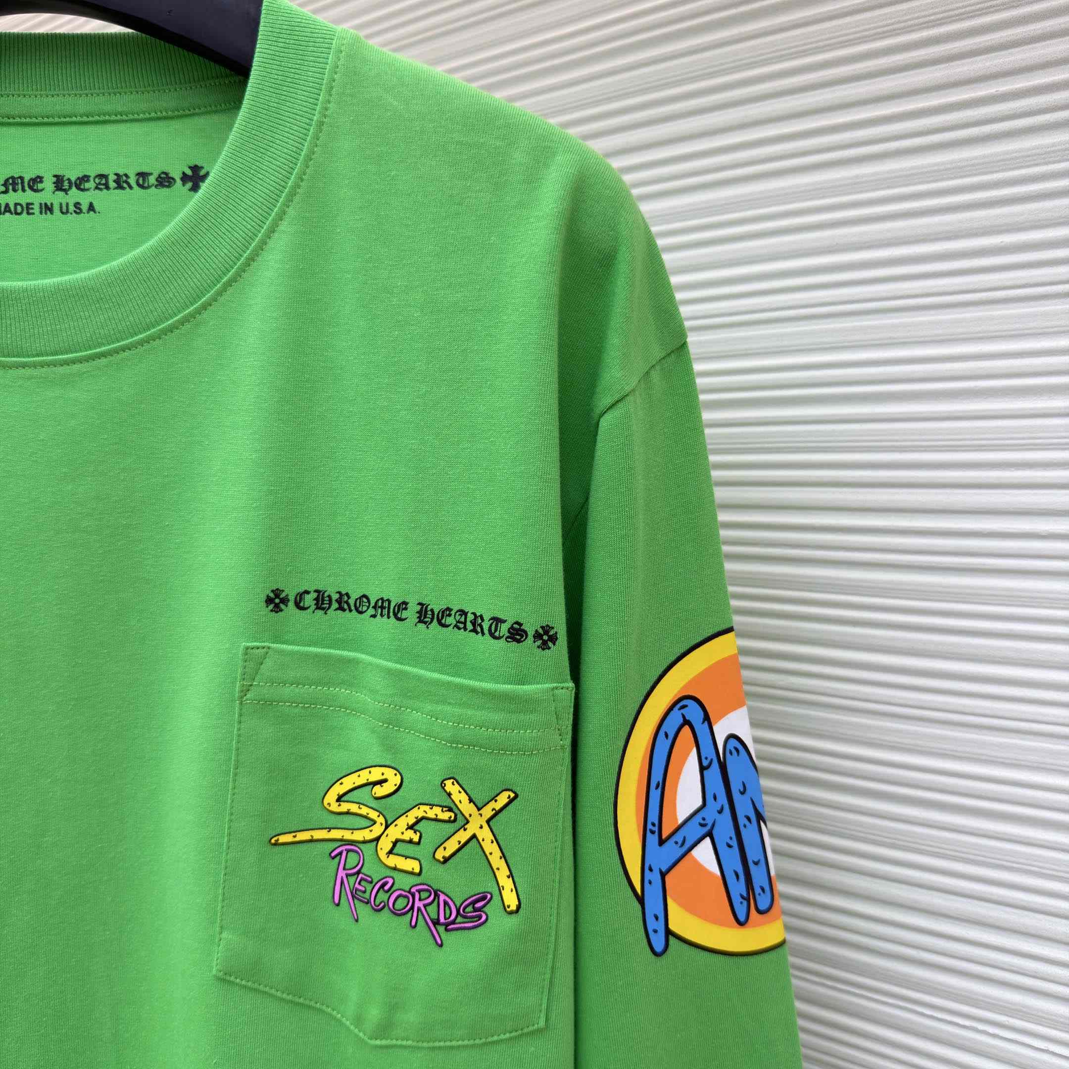 Chrome Hearts x Matty Boy Sex Records Long-Sleeve T-Shirt 'Green' - DesignerGu