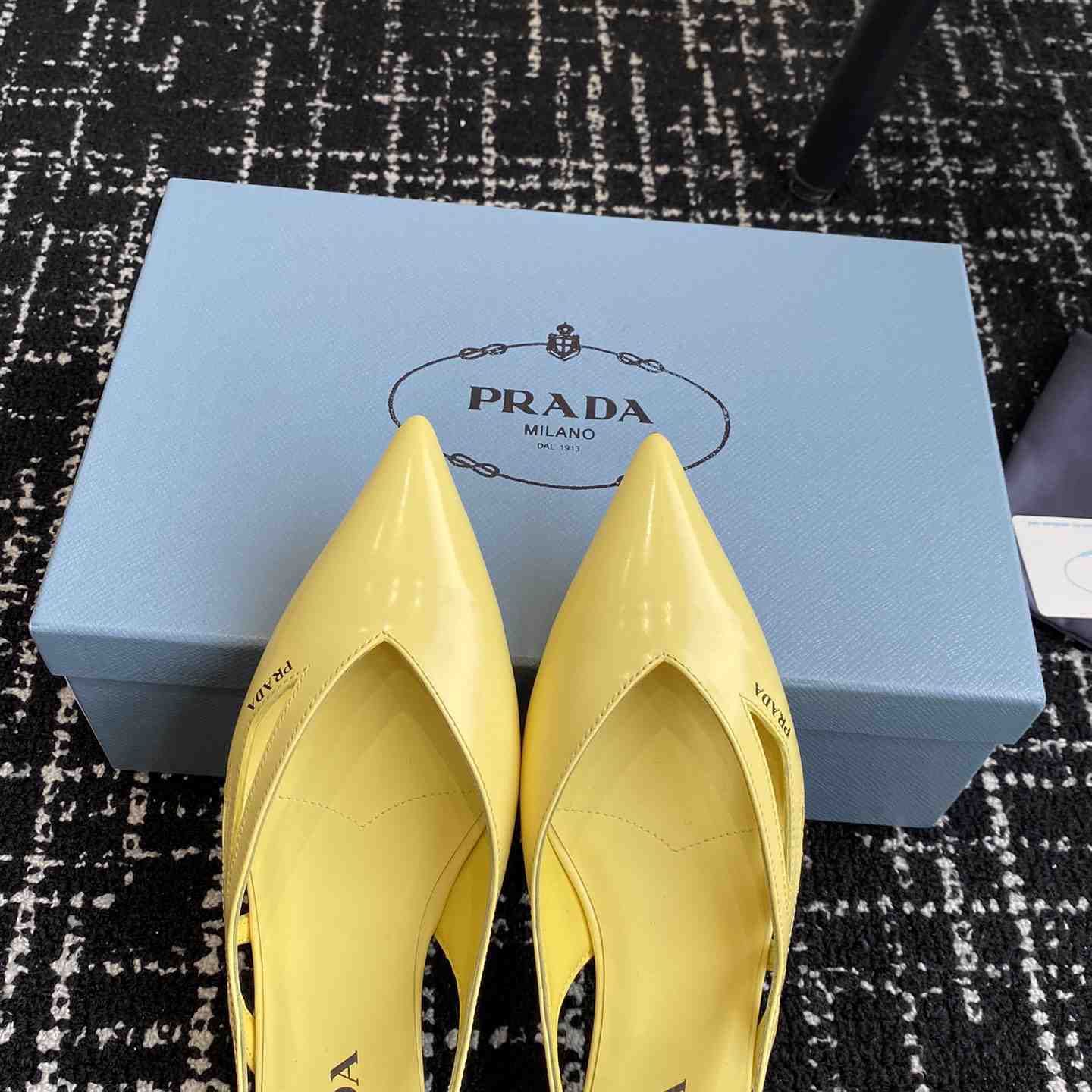 Prada Leather Cutout Ballerina Shoes - DesignerGu