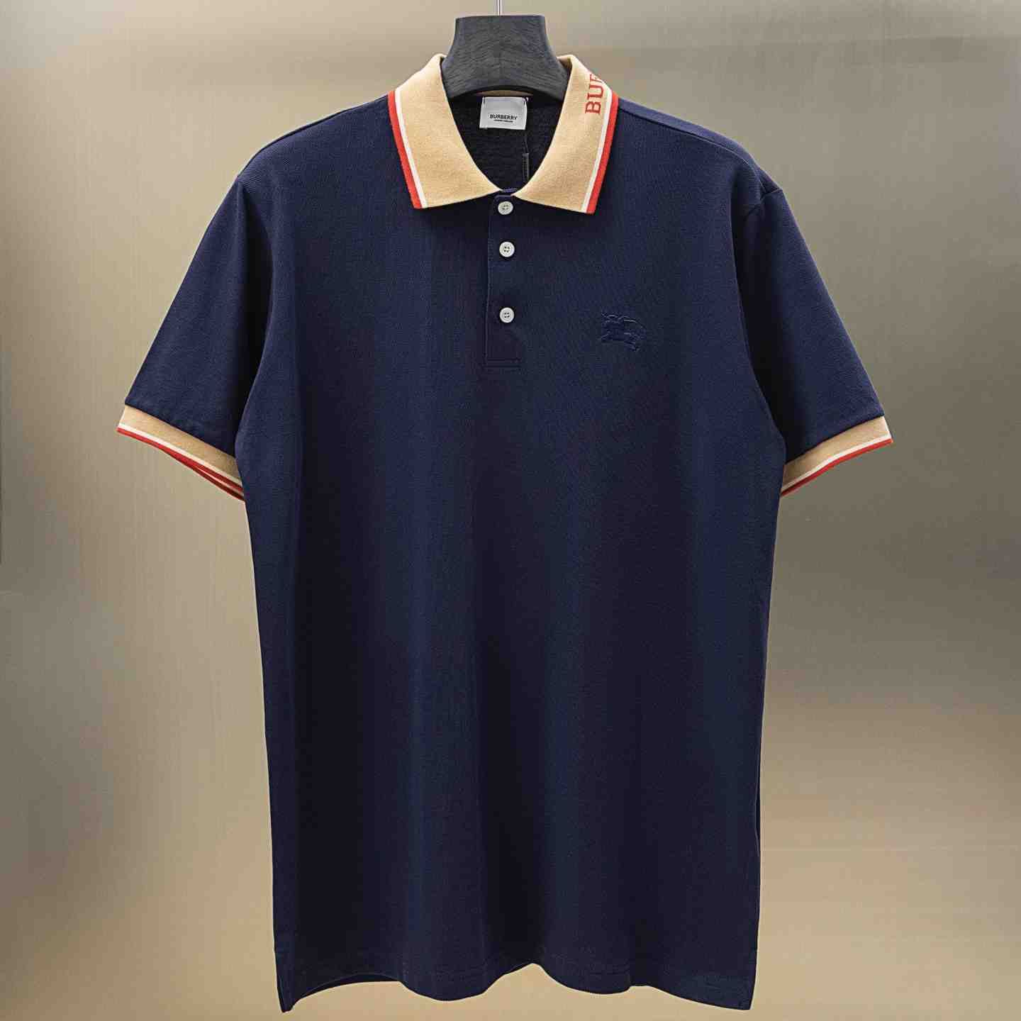 Burberry Logo Collar Cotton Polo Shirt - DesignerGu