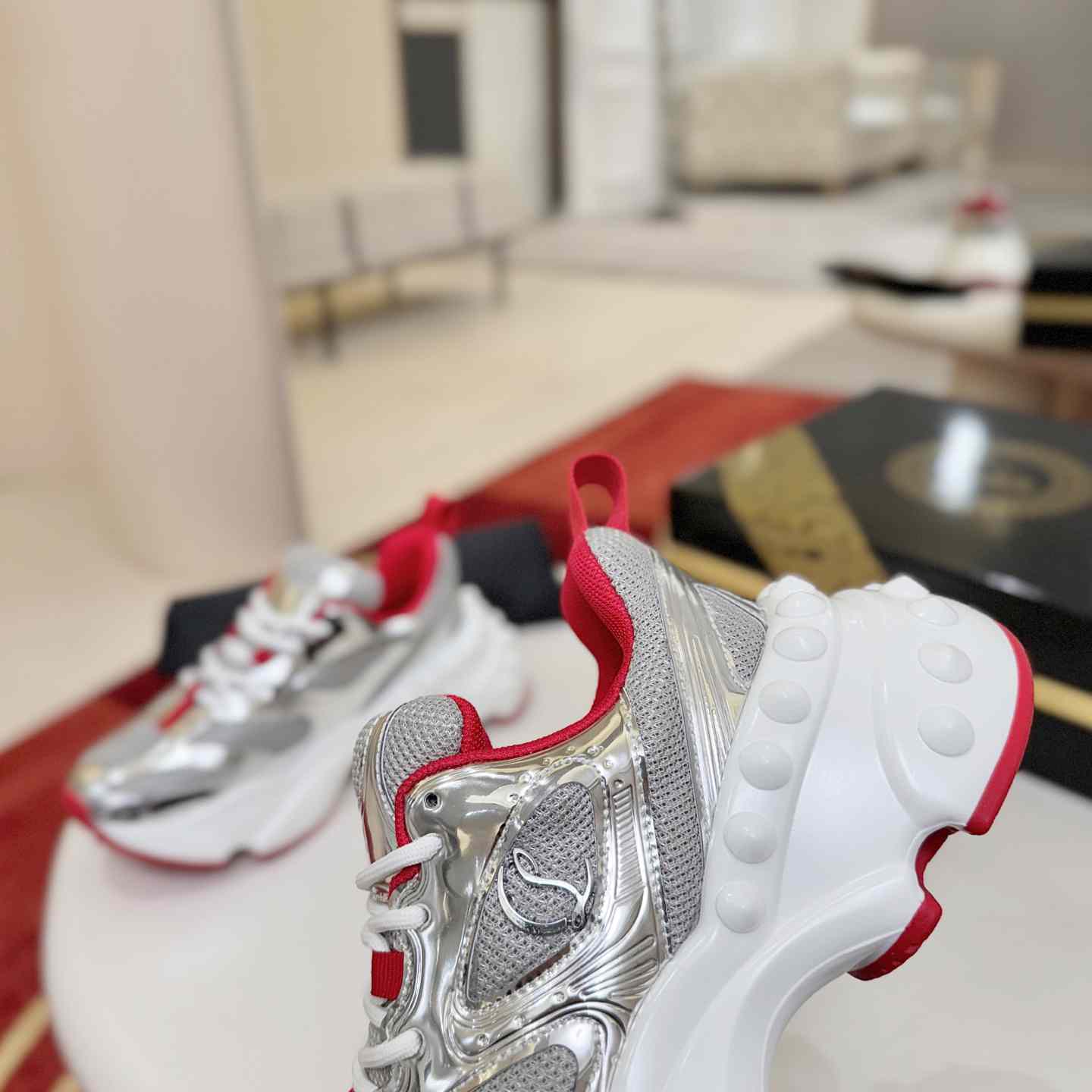 Christian Louboutin So Flo Patent Leather Sneakers - DesignerGu