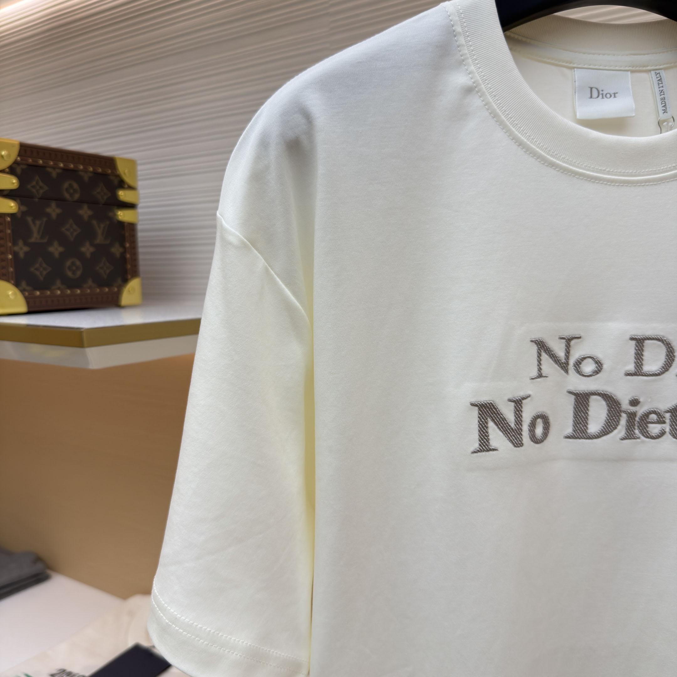 Dior T-shirt Met Borduursel, Relaxed-Fit - DesignerGu