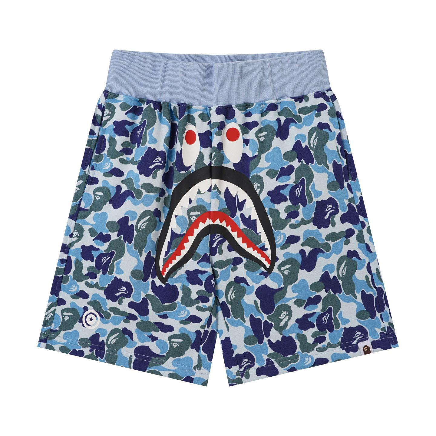Bape Camo Shark Track Shorts - DesignerGu