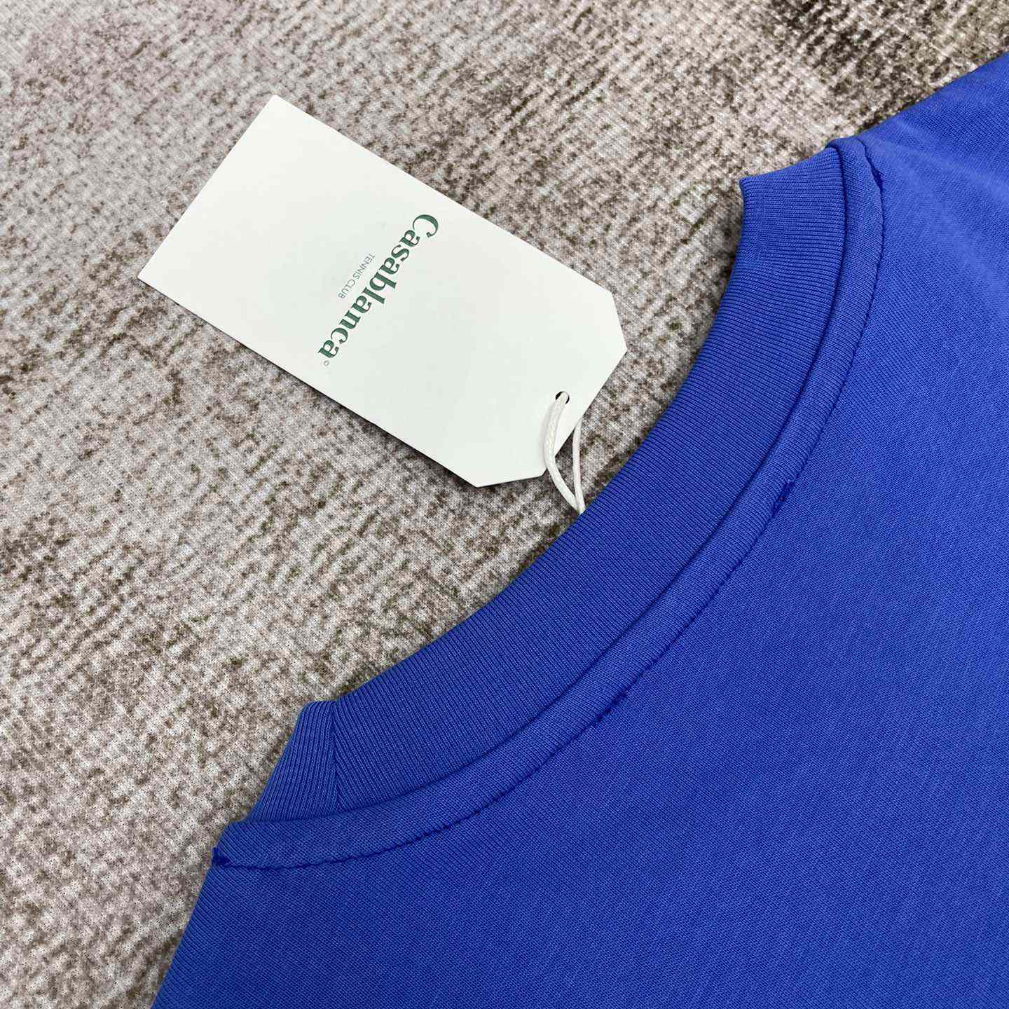 Casablanca Blue T-shirt Drapeau De Colombes With Print CA5040  - DesignerGu