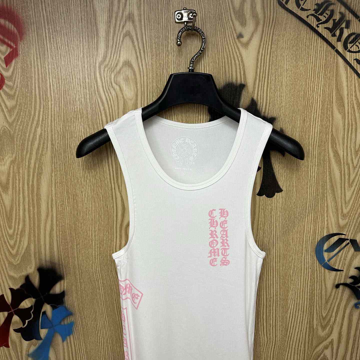 Chrome Hearts T Bar Rib Tank 'White' - DesignerGu