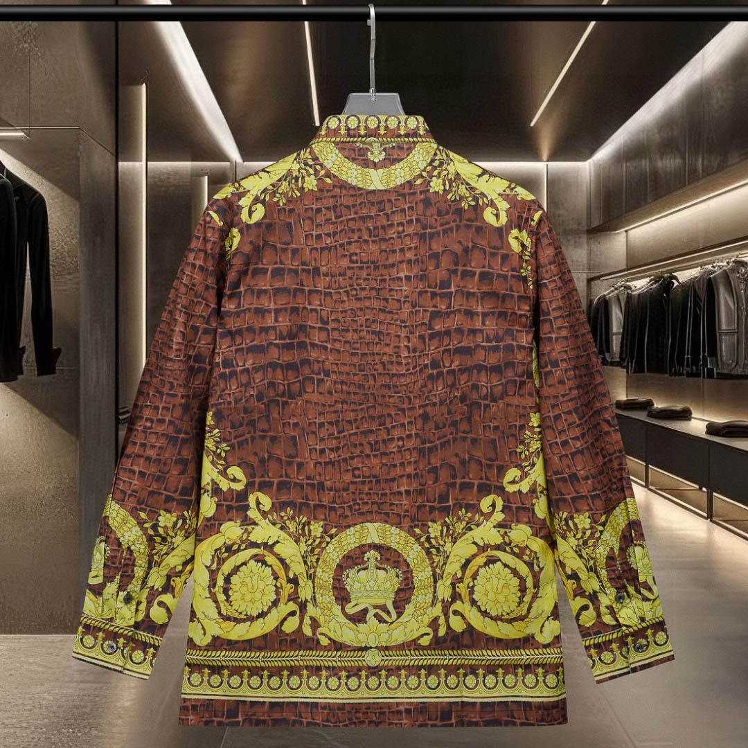 Versace Baroccodile Silk Shirt - DesignerGu