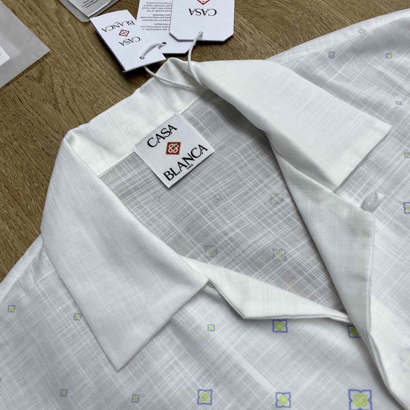 Casablanca Degrade Monogram Short Sleeve Linen Shirt CA3582 - DesignerGu