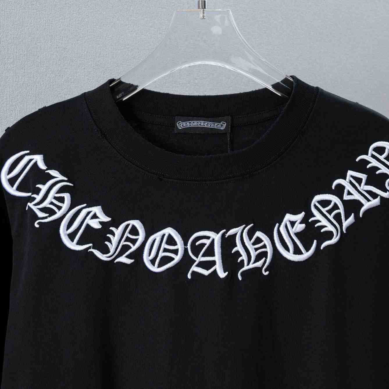 Chrome Hearts Embroidered Round Neck Short Sleeve Shirt 'Black' - DesignerGu