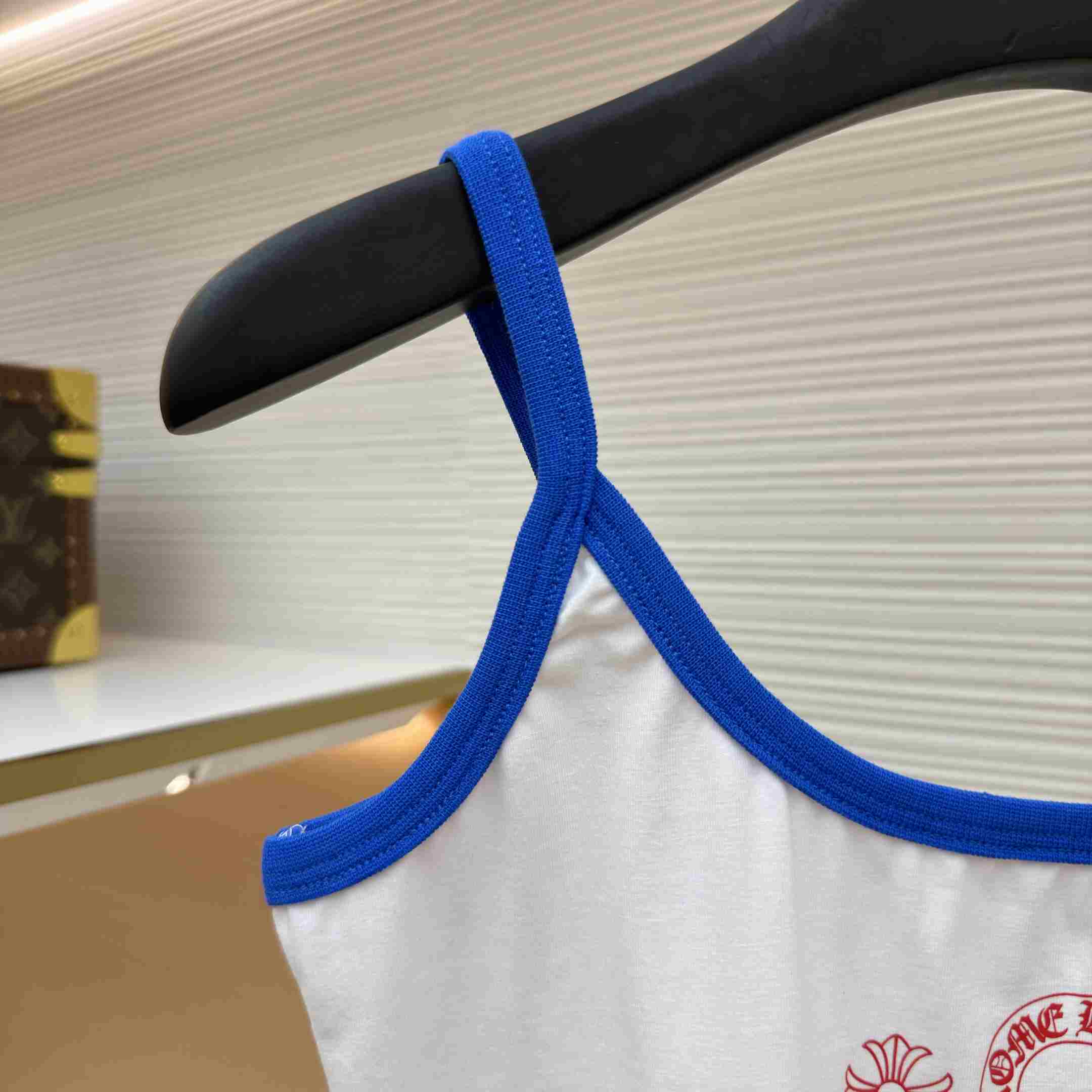 Chrome Hearts Roller Skates White&Blue Horseshoe Tank Top - DesignerGu