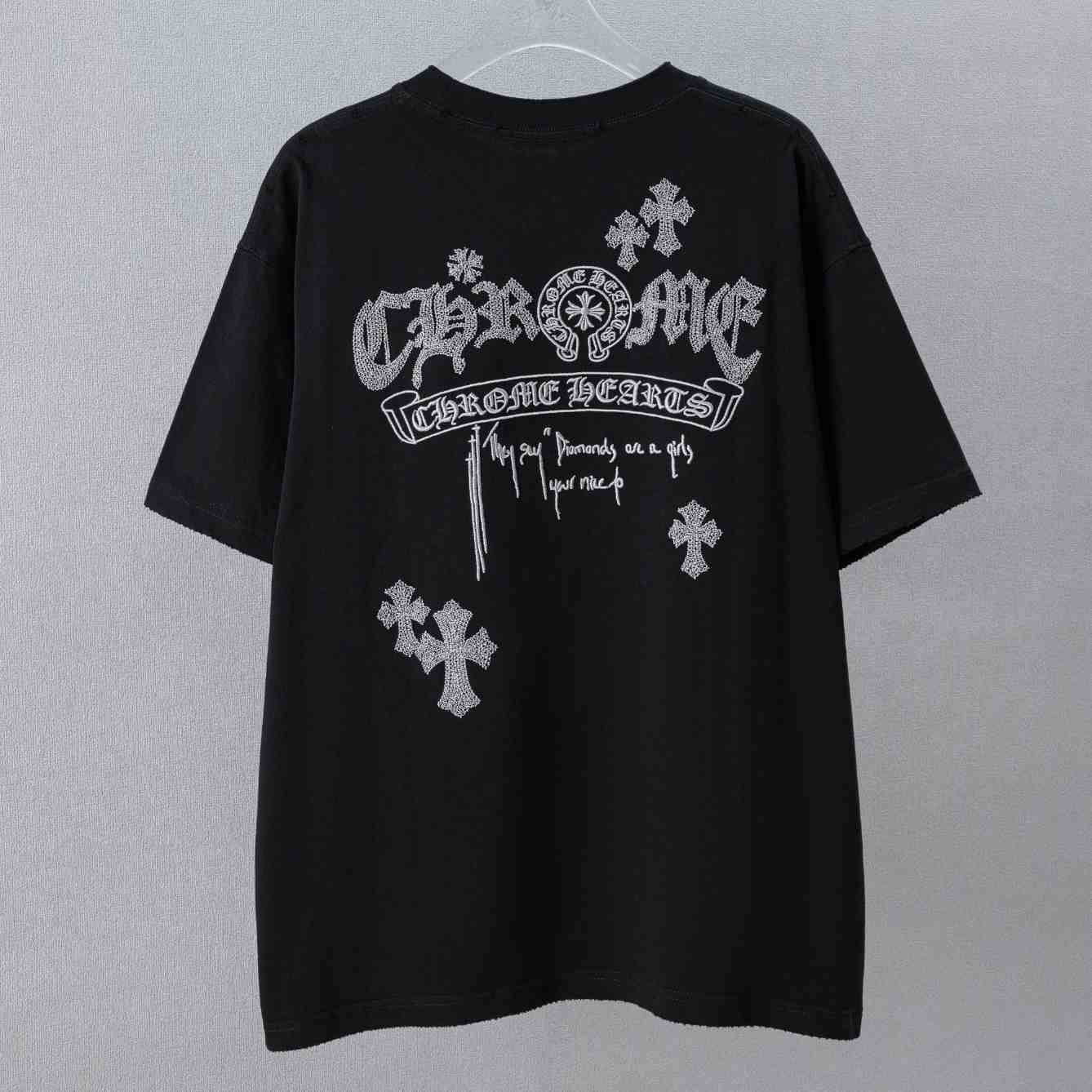 Chrome Hearts Embroidered Letter Logo T-Shirt 'Black' - DesignerGu