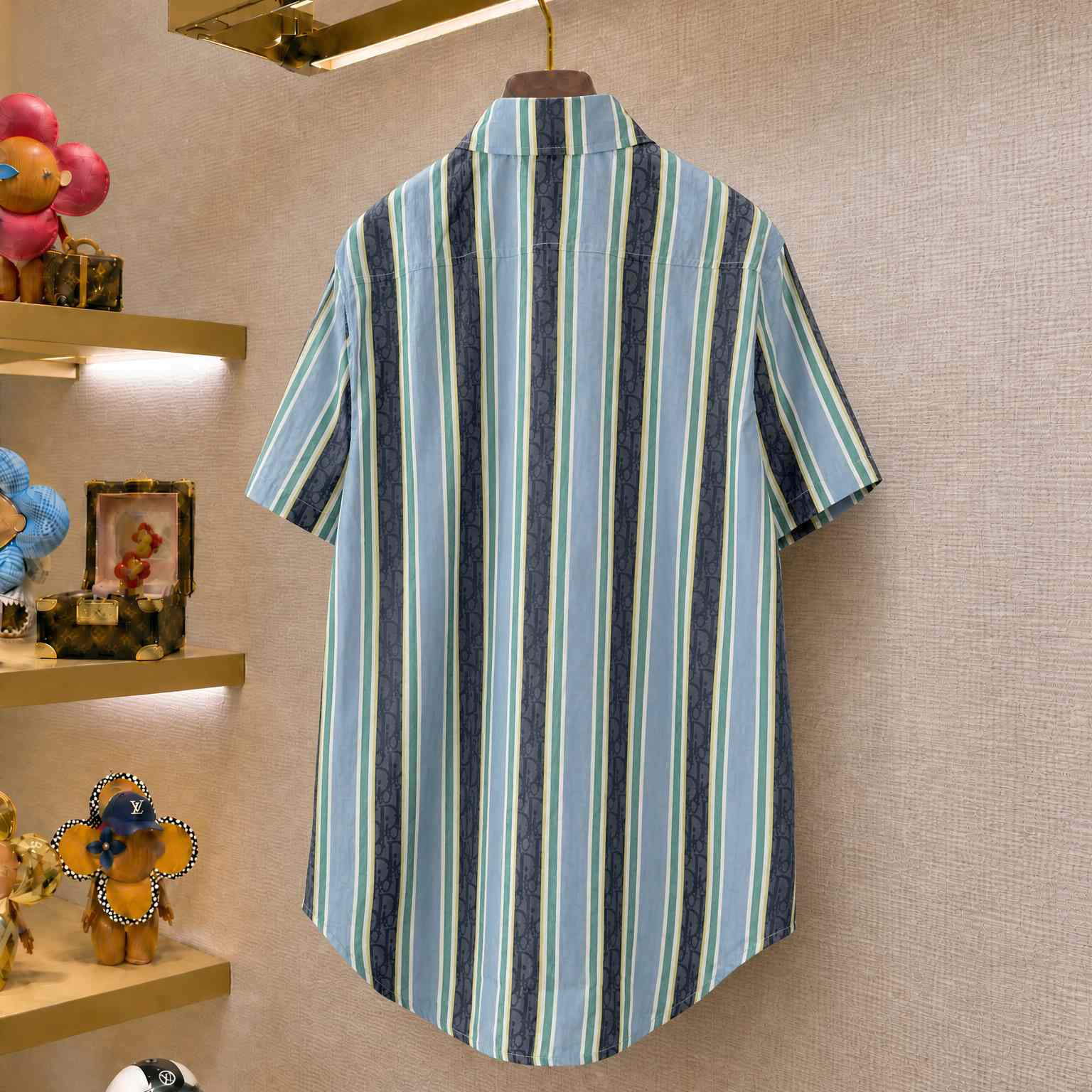 Dior Dioriviera Dior Oblique Sun Stripes Short-Sleeved Shirt - DesignerGu