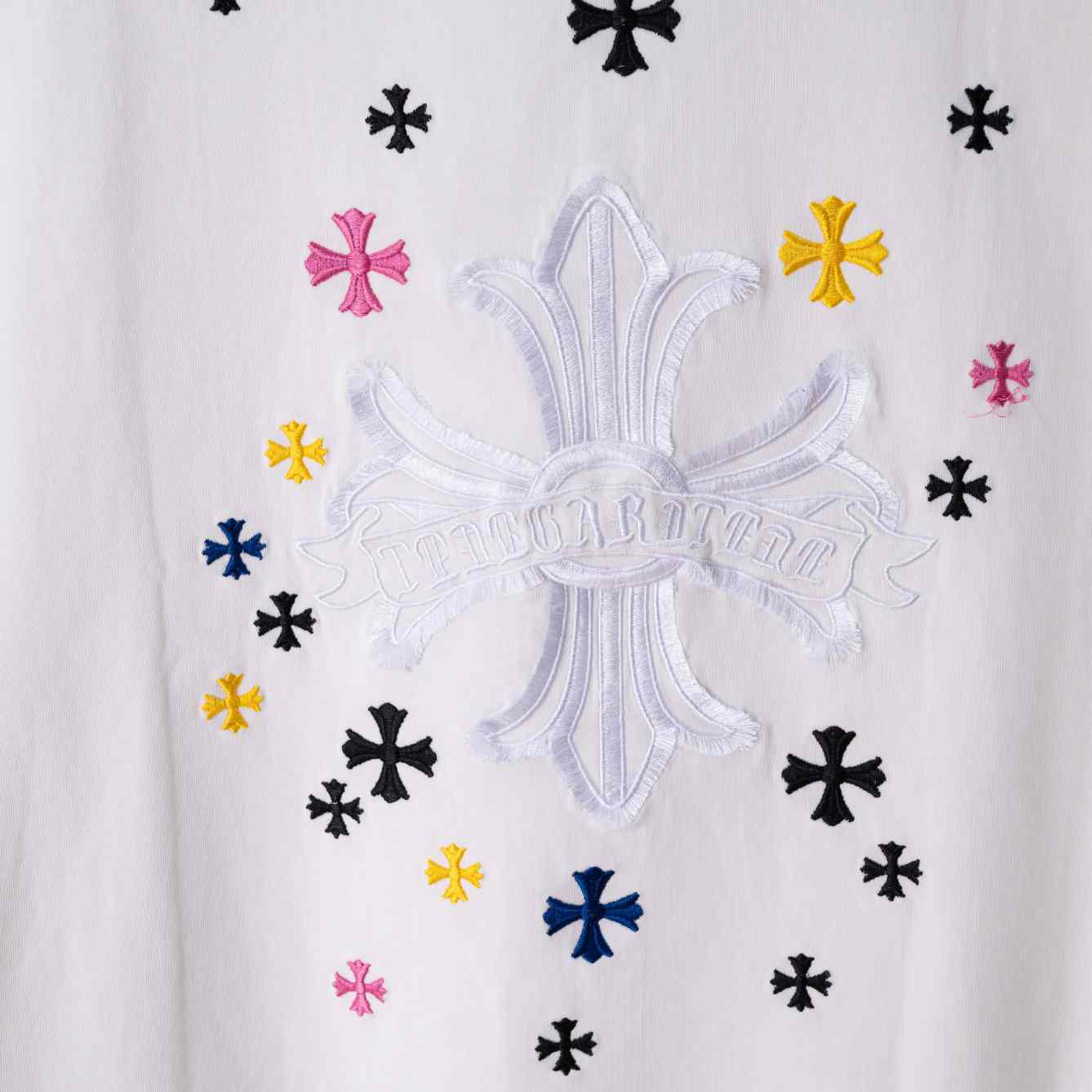 Chrome Hearts Colorful  Cross Embroidery T-Shirt 'White' - DesignerGu