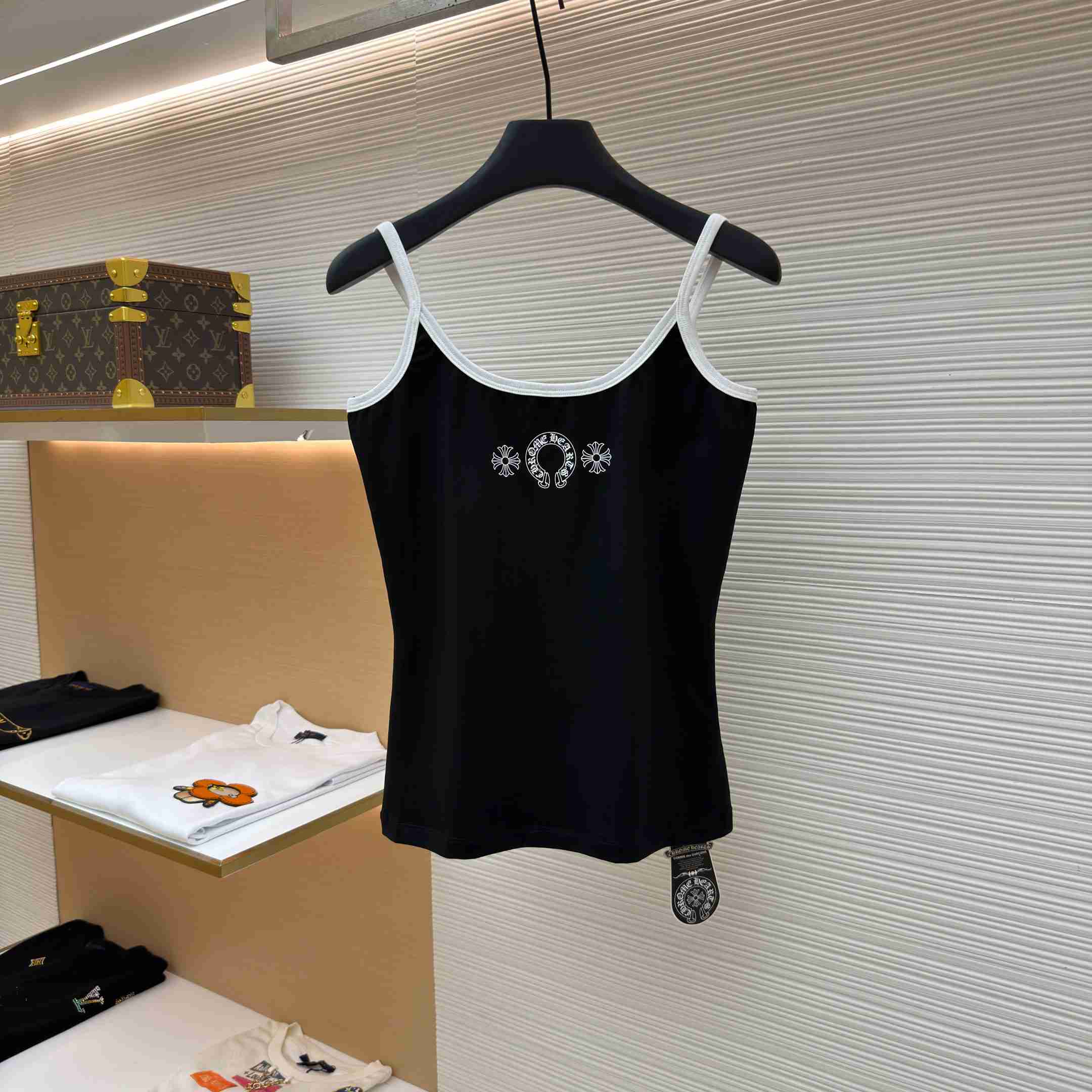 Chrome Hearts Roller Skates Black Horseshoe Tank Top - DesignerGu