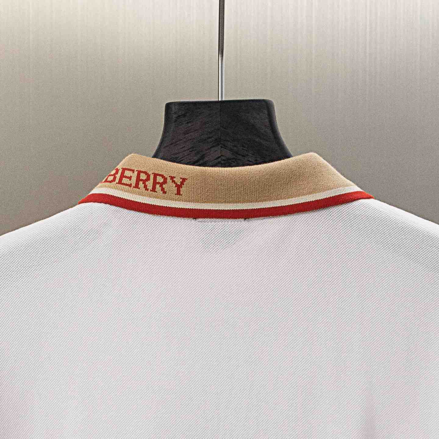 Burberry Logo Collar Cotton Polo Shirt - DesignerGu