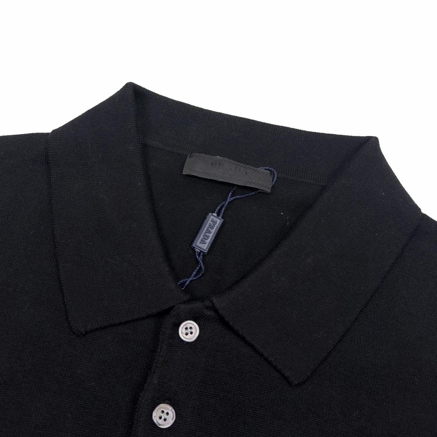Prada Superfine Wool Polo Shirt - DesignerGu