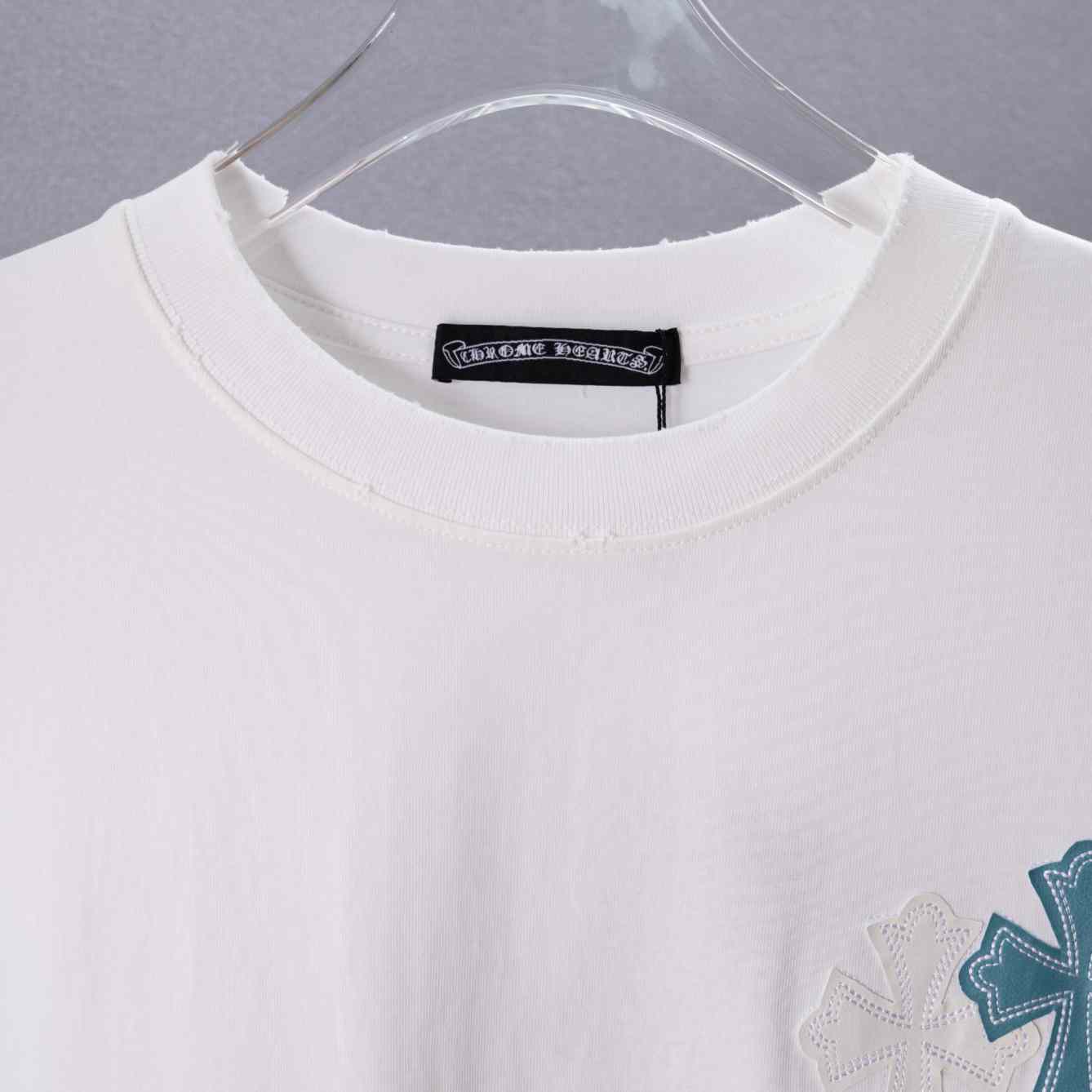 Chrome Hearts  Blue And White Cross Patch  T-Shirt 'White' - DesignerGu