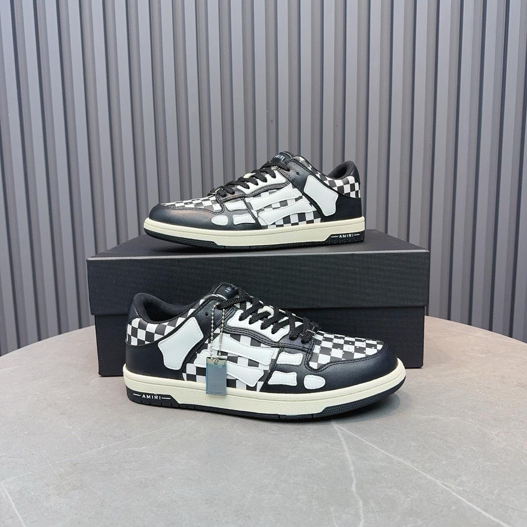 Amiri Wmns Skel Top Low 'Checkered - Black White' - DesignerGu