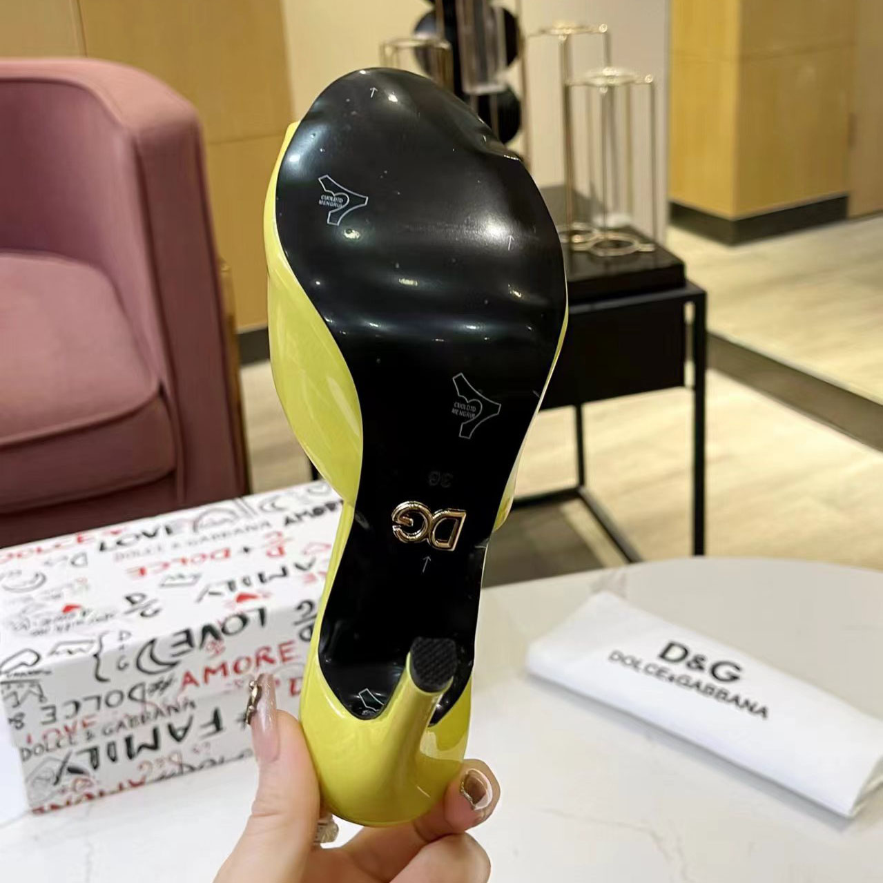 Dolce & Gabbana Patent Leather Mules With DG Logo - DesignerGu