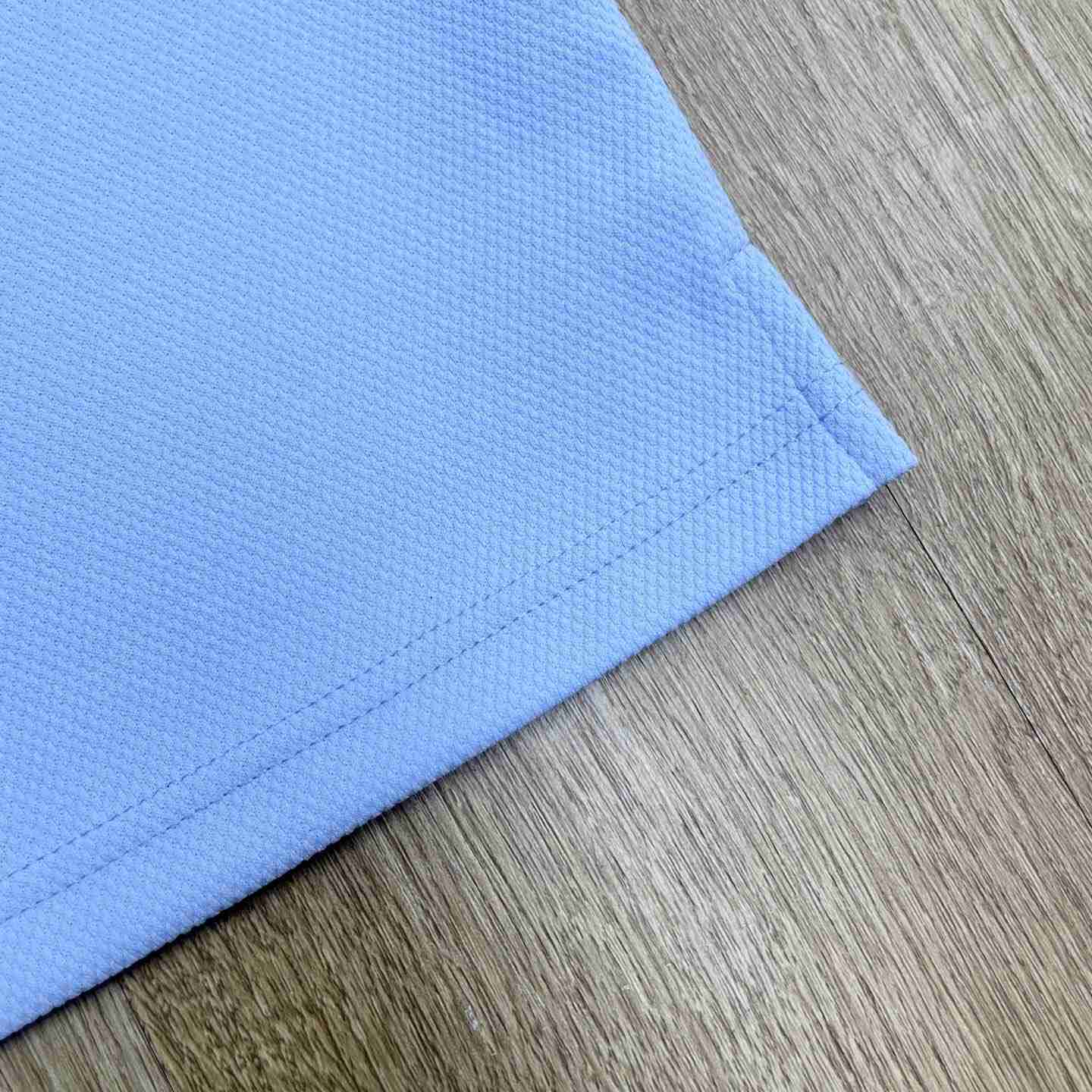 Casablanca Pale Blue Pique Quarter Zip Short Sleeve Polo Shirt C1179 - DesignerGu