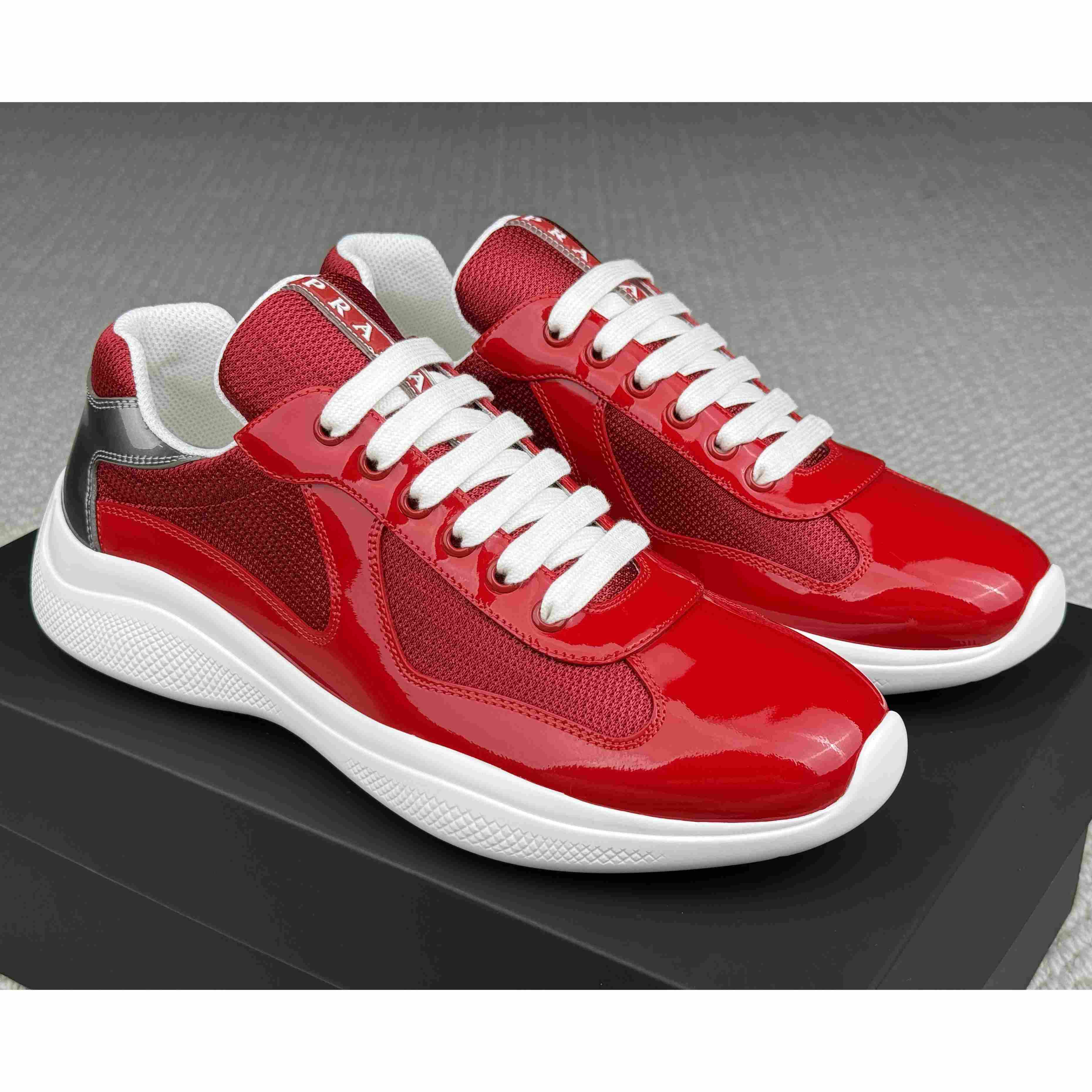 Patent Leather And Technical Fabric Prada America's Cup Sneakers（upon uk size） - DesignerGu