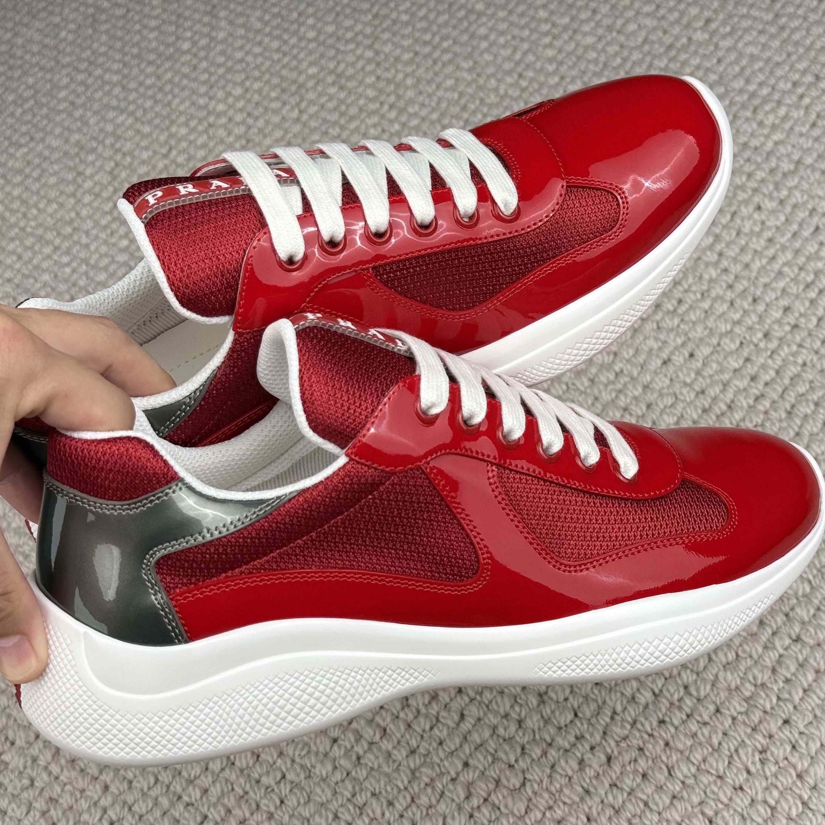 Patent Leather And Technical Fabric Prada America's Cup Sneakers（upon uk size） - DesignerGu