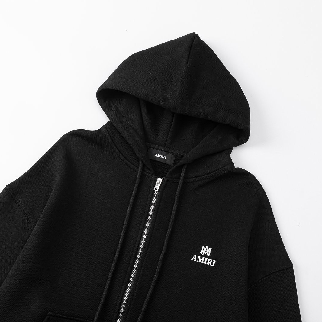 Amiri Logo Detail Zip Up Hoodie - DesignerGu