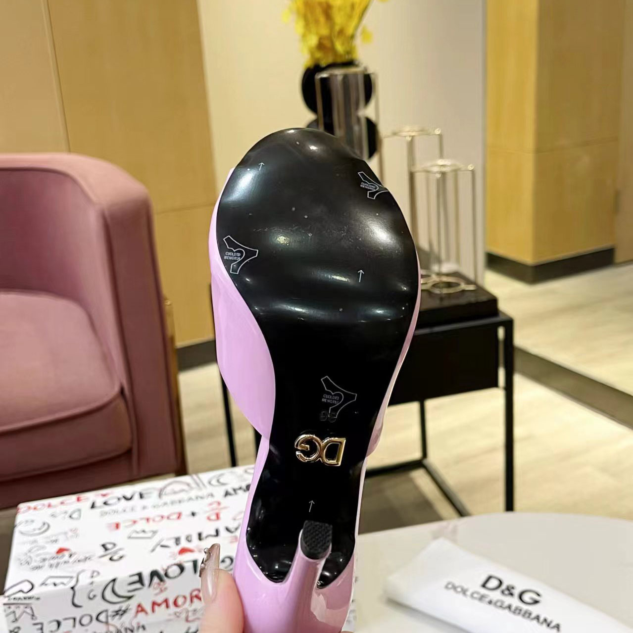Dolce & Gabbana Patent Leather Mules With DG Logo - DesignerGu
