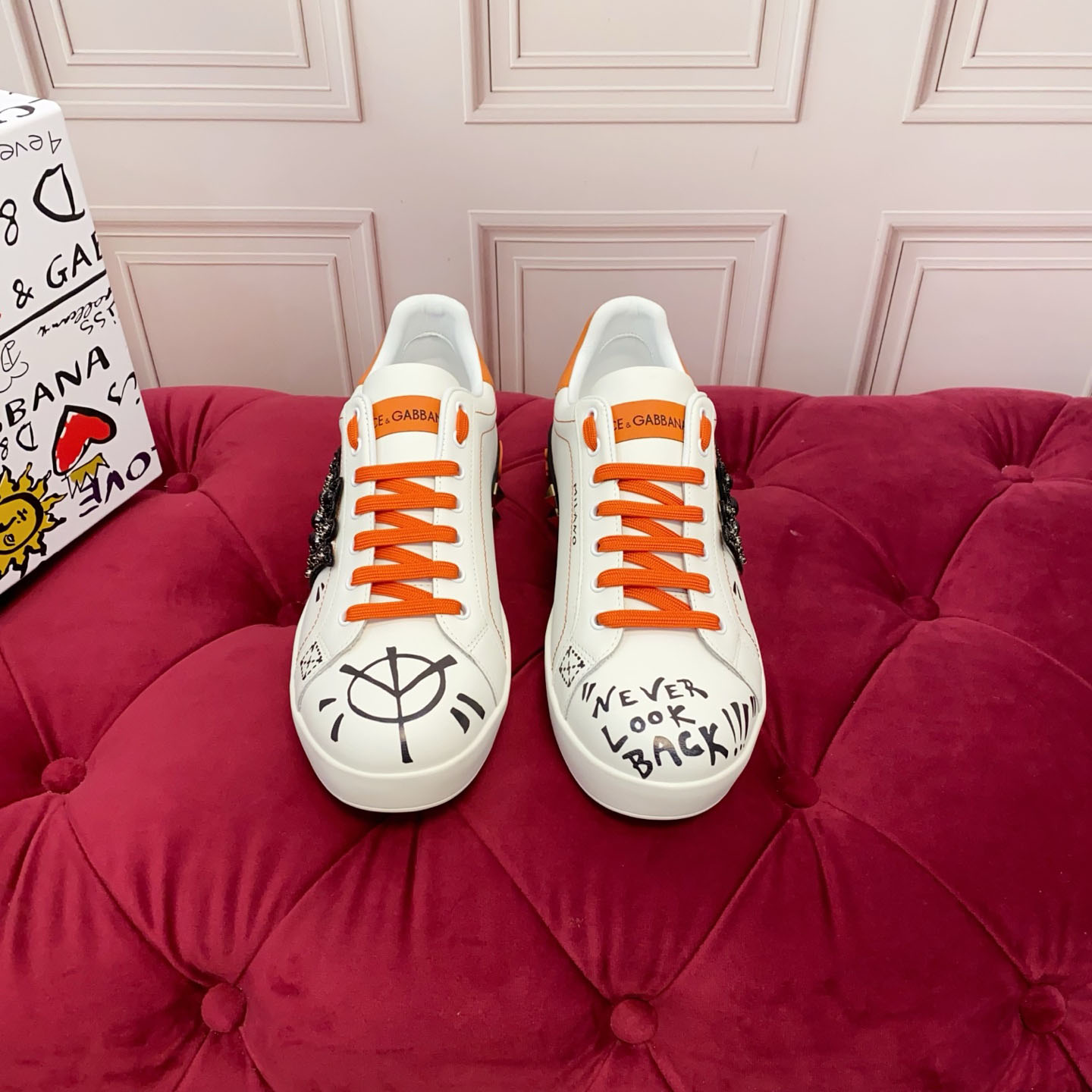 Dolce & Gabbana Portofino Nappa Calfskin Sneakers - DesignerGu