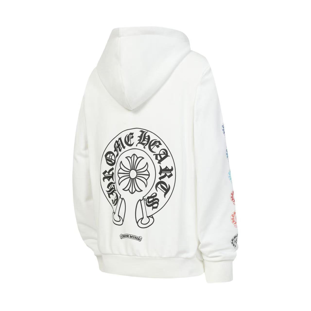 Chrome Hearts Horseshoe Logo Gradient Zip Up Hoodie  'White' - DesignerGu